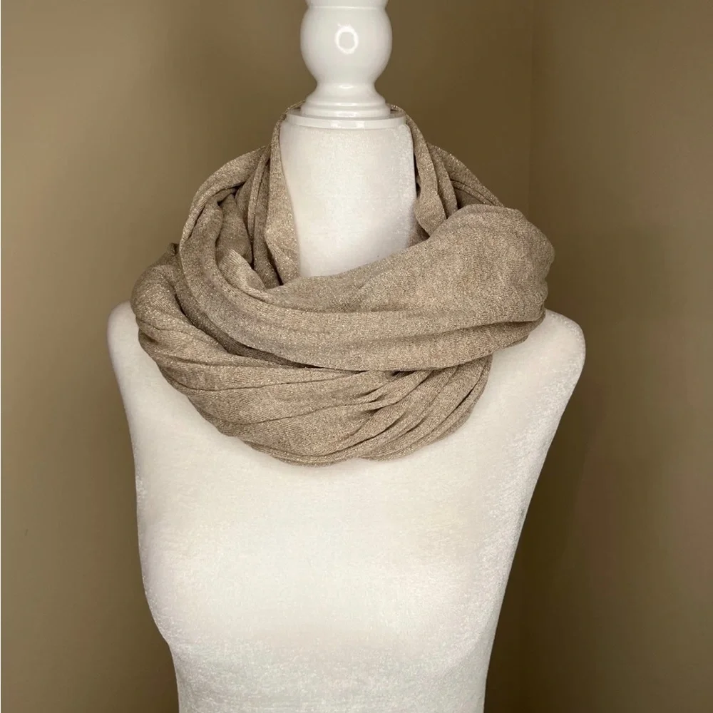 Club Monaco metallic gold colored oversized infinity scarf snood